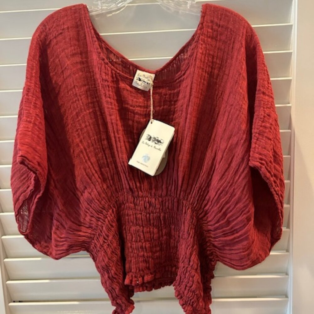 NWT LA BOTTEGA di BRUNELLA Vischio Garzata Top